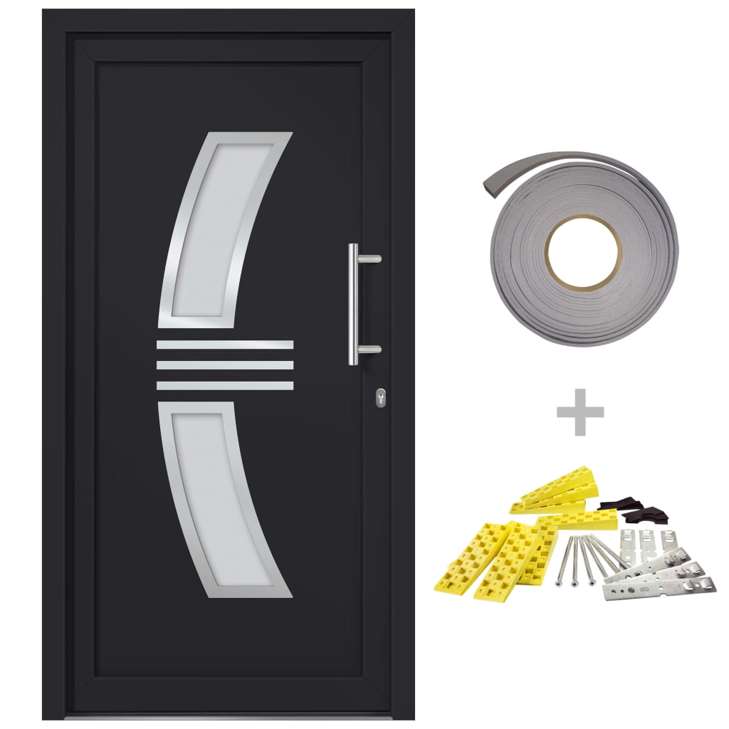 Porta di Ingresso Antracite 98x208 cm | homemem39