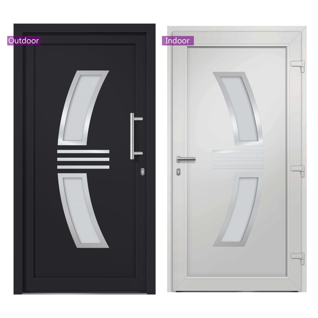 Porta di Ingresso Antracite 108x208 cm - homemem39