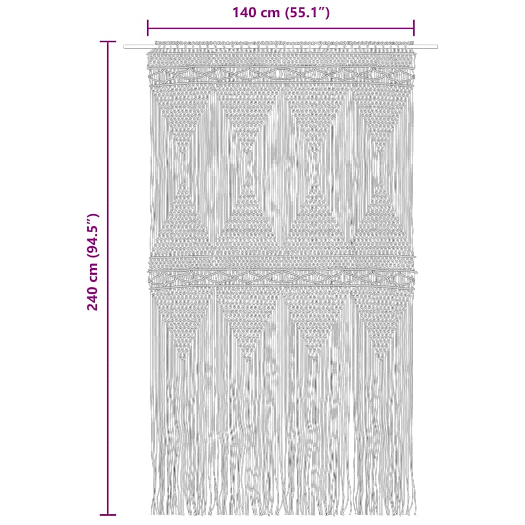 Tenda Macramè 140x240 cm in Cotone | homemem39