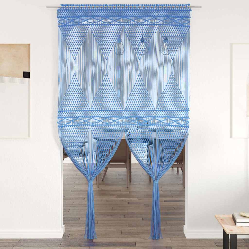 Tenda Macramè Blu 140x240 cm in Cotone