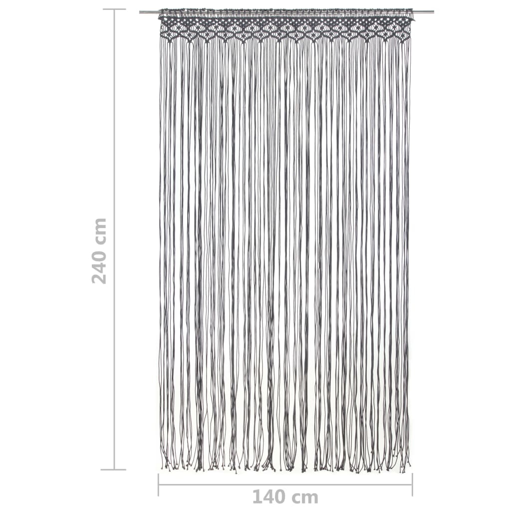 Tenda Macramè Antracite 140x240 cm in Cotone | homemem39