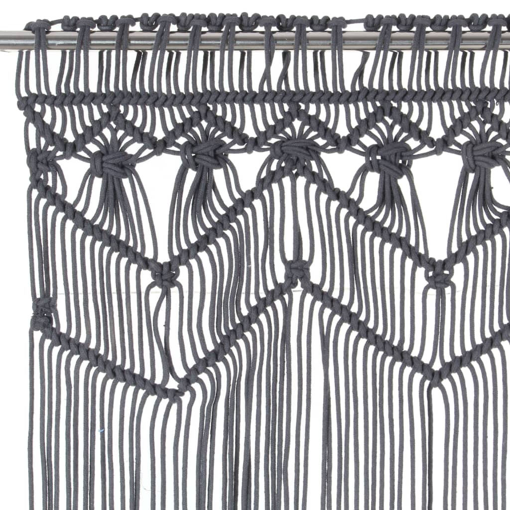 Tenda Macramè Antracite 140x240 cm in Cotone | homemem39