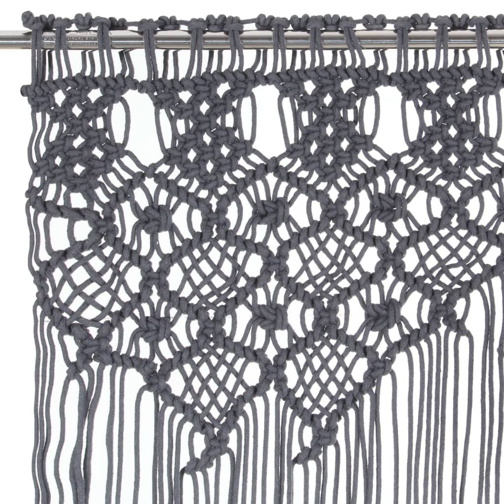 Tenda Macramè Antracite 140x240 cm in Cotone | homemem39