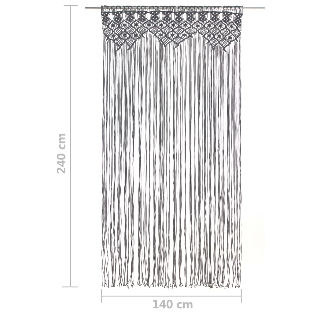 Tenda Macramè Antracite 140x240 cm in Cotone | homemem39