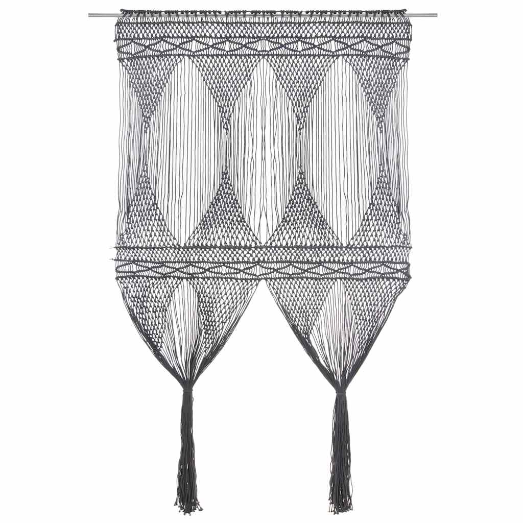 Tenda Macramè Antracite 140x240 cm in Cotone | homemem39