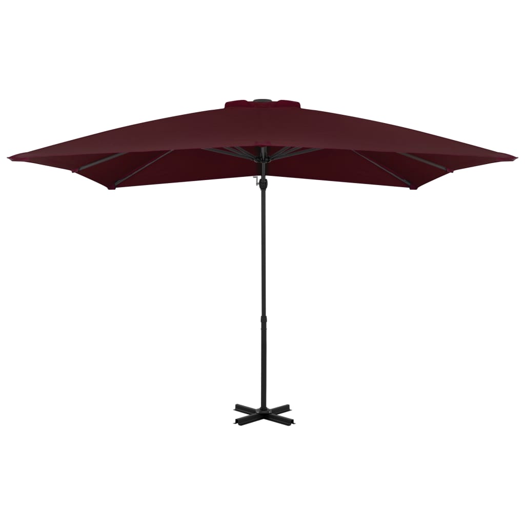 Ombrellone a Sbalzo con Palo in Alluminio 250x250 cm Bordeaux - homemem39