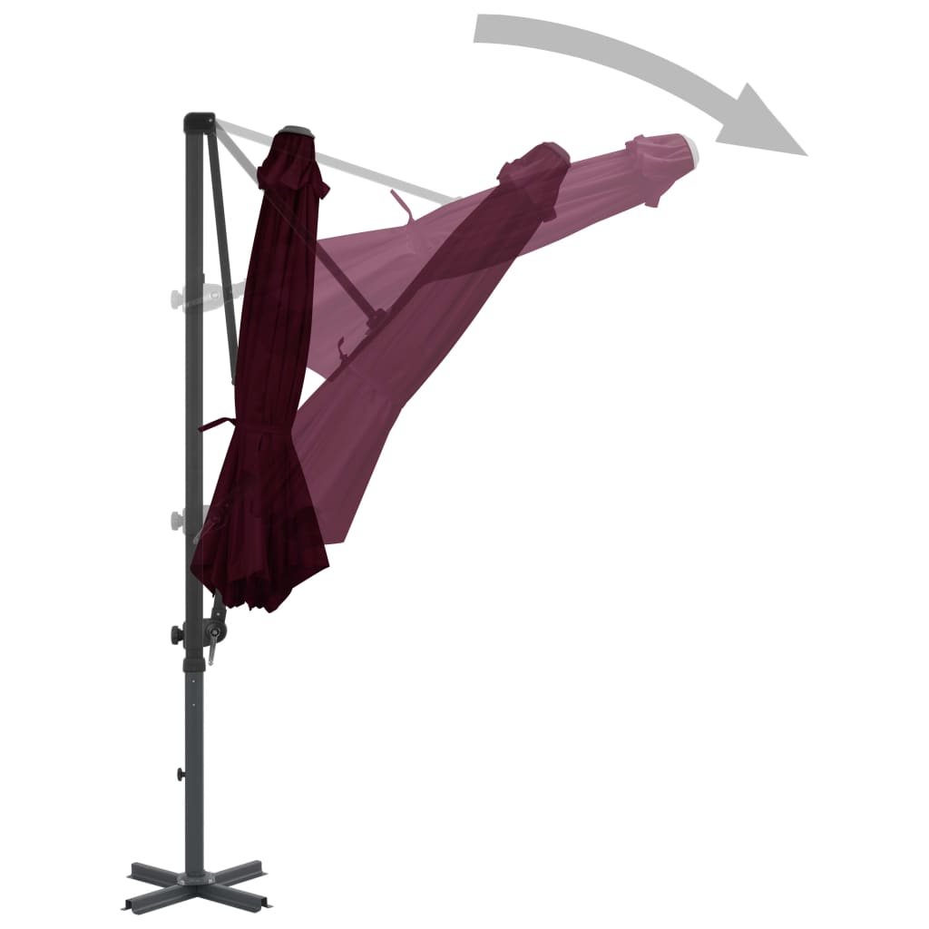 Ombrellone a Sbalzo con Palo in Alluminio 300 cm Rosso - homemem39