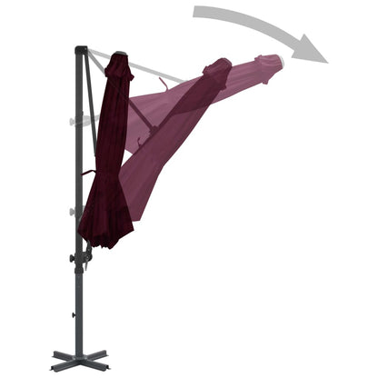 Ombrellone a Sbalzo con Palo in Alluminio 300 cm Rosso - homemem39