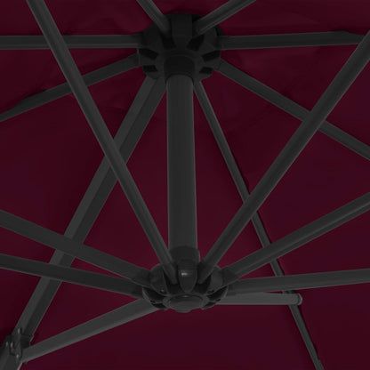 Ombrellone a Sbalzo con Palo in Acciaio 250x250 cm Bordeaux - homemem39
