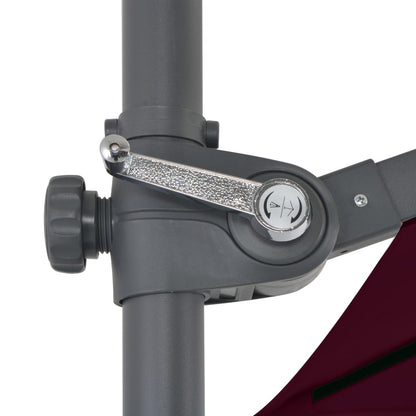Ombrellone a Sbalzo con Palo in Acciaio 250x250 cm Bordeaux | homemem39