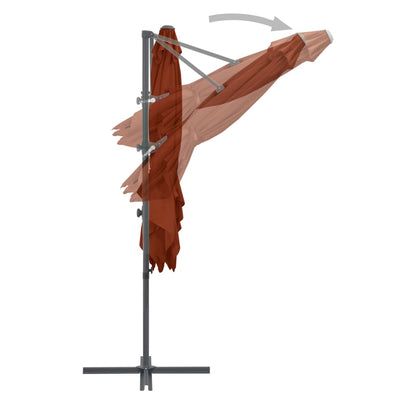 Ombrellone a Sbalzo con Palo in Acciaio 250x250 cm Terracotta - homemem39
