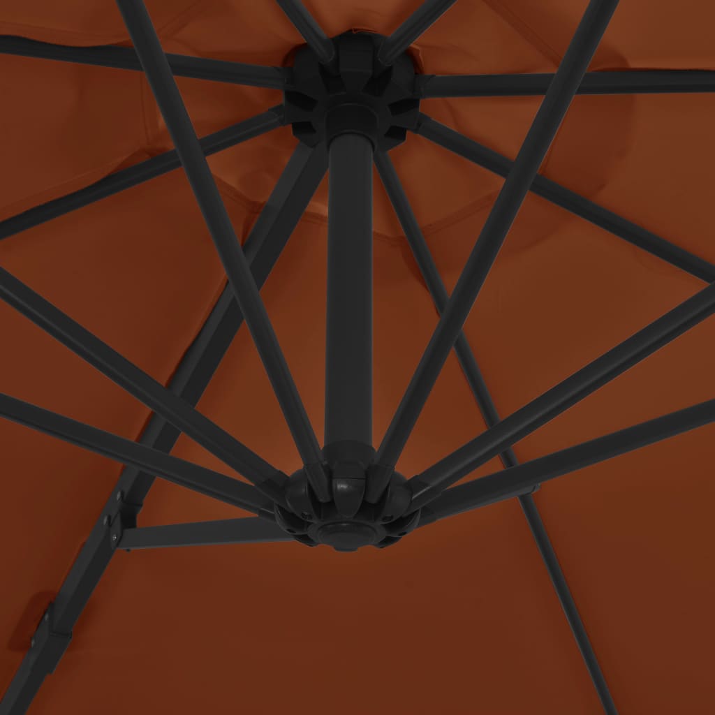 Ombrellone a Sbalzo con Palo in Acciaio 300 cm Terracotta - homemem39