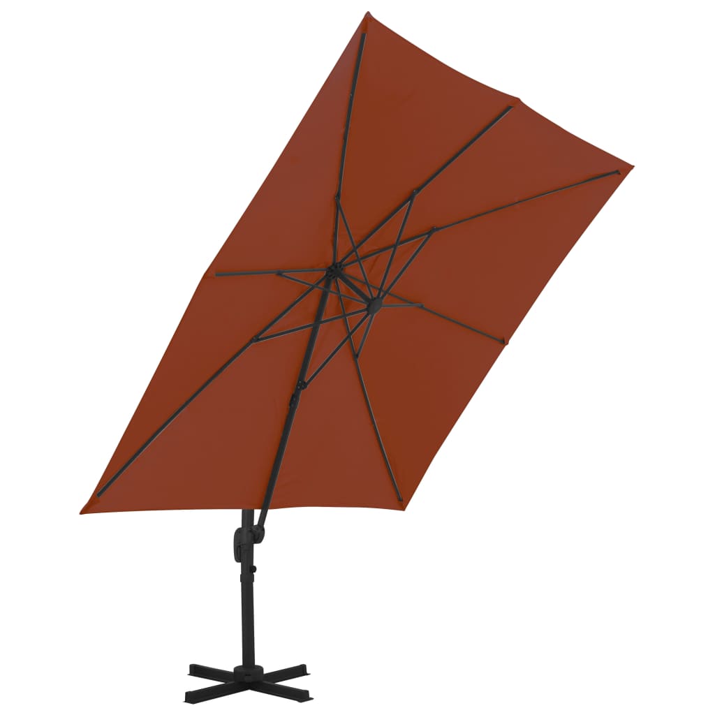 Ombrellone a Sbalzo con Palo in Alluminio 300x300 cm Terracotta - homemem39