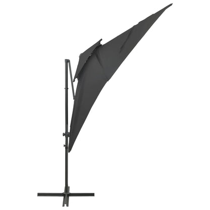 Ombrellone a Sbalzo con Doppia Copertura 250x250 cm Antracite - homemem39