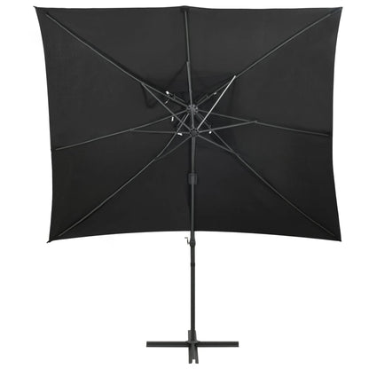 Ombrellone a Sbalzo con Doppia Copertura 250x250 cm Sabbia - homemem39