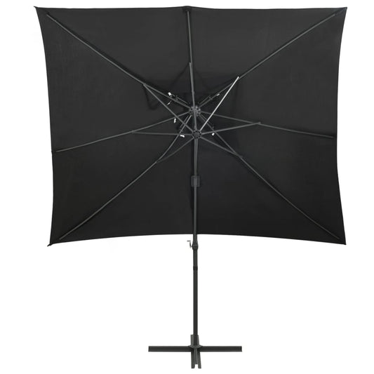 Ombrellone a Sbalzo con Doppia Copertura 250x250 cm Sabbia - homemem39