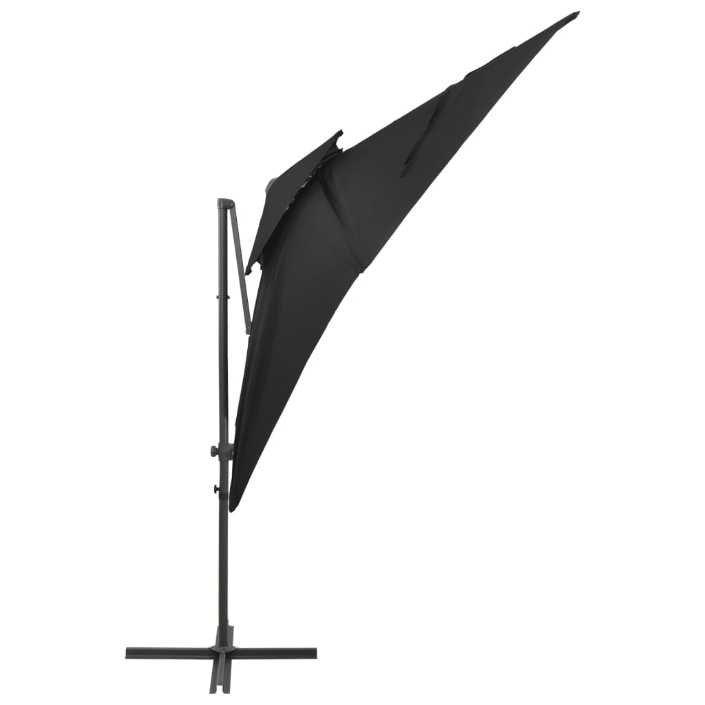 Ombrellone a Sbalzo con Doppia Copertura 250x250 cm Sabbia - homemem39