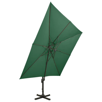 Ombrellone a Sbalzo con Doppia Copertura 300x300 cm Verde | homemem39