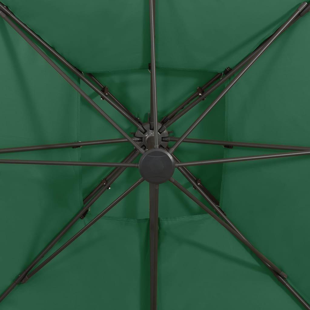 Ombrellone a Sbalzo con Doppia Copertura 300x300 cm Verde | homemem39