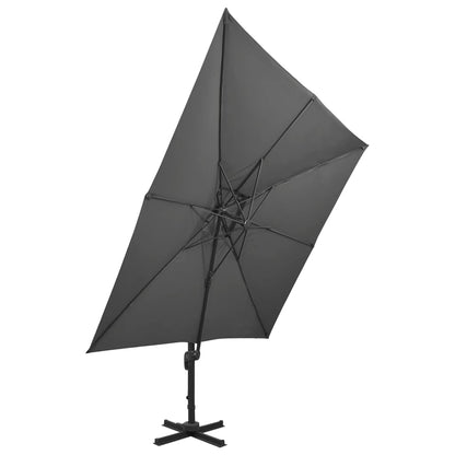 Ombrellone a Sbalzo con Doppia Copertura 300x300 cm Antracite | homemem39