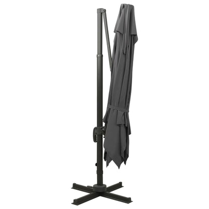 Ombrellone a Sbalzo con Doppia Copertura 300x300 cm Antracite | homemem39