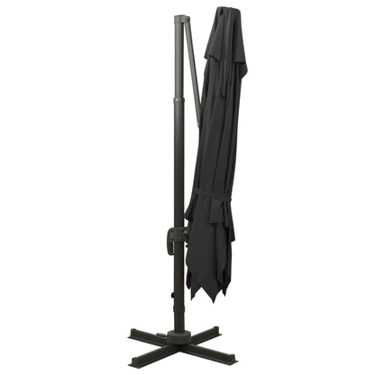 Ombrellone a Sbalzo con Doppia Copertura 300x300 cm Nero | homemem39