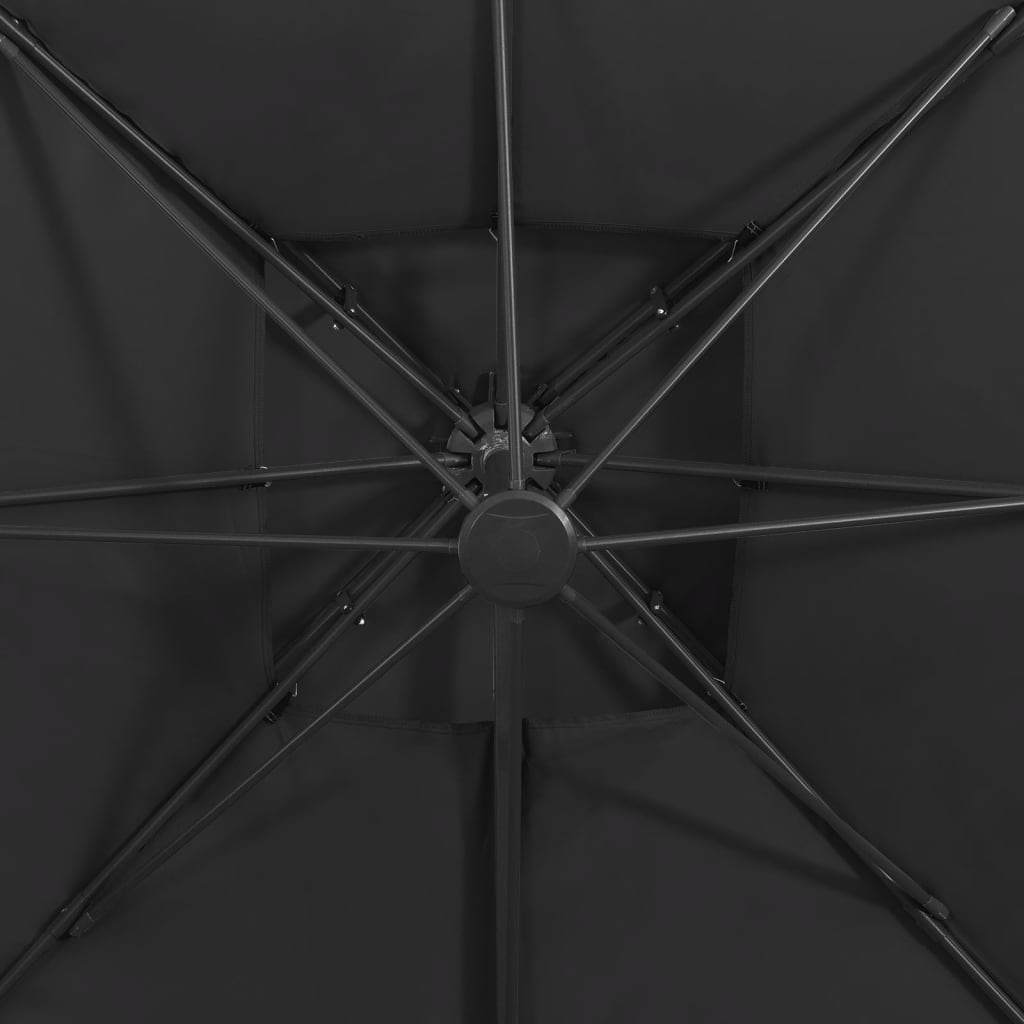 Ombrellone a Sbalzo con Doppia Copertura 300x300 cm Nero | homemem39