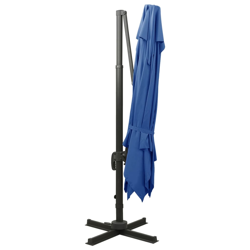 Ombrellone a Sbalzo con Doppia Copertura 300x300 cm Azzurro - homemem39