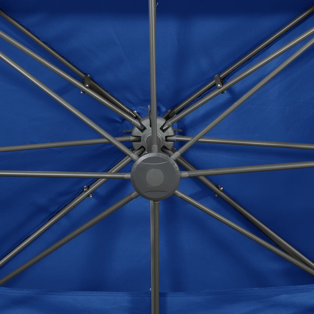 Ombrellone a Sbalzo con Doppia Copertura 400x300 cm Azzurro | homemem39