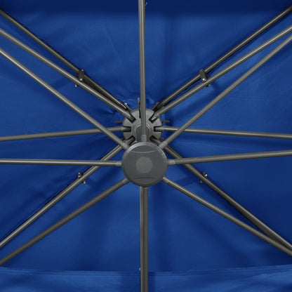 Ombrellone a Sbalzo con Doppia Copertura 400x300 cm Azzurro | homemem39