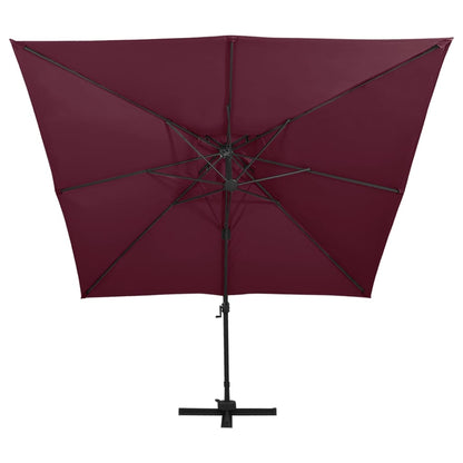 Ombrellone a Sbalzo con Doppia Copertura 300x300 cm Bodeaux | homemem39