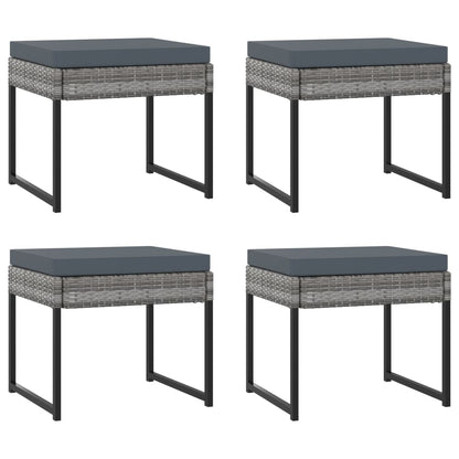 Set Pranzo da Giardino 9 pz con Cuscini in Polyrattan Grigio - homemem39