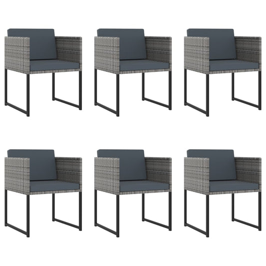 Set Pranzo da Giardino 11 pz con Cuscini in Polyrattan Grigio - homemem39