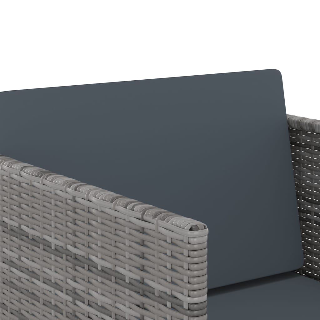 Set Pranzo da Giardino 11 pz con Cuscini in Polyrattan Grigio | homemem39