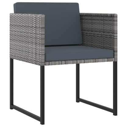 Set Pranzo da Giardino 11 pz con Cuscini in Polyrattan Grigio | homemem39
