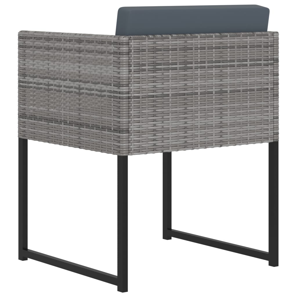 Set Pranzo da Giardino 11 pz con Cuscini in Polyrattan Grigio | homemem39