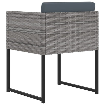Set Pranzo da Giardino 11 pz con Cuscini in Polyrattan Grigio | homemem39