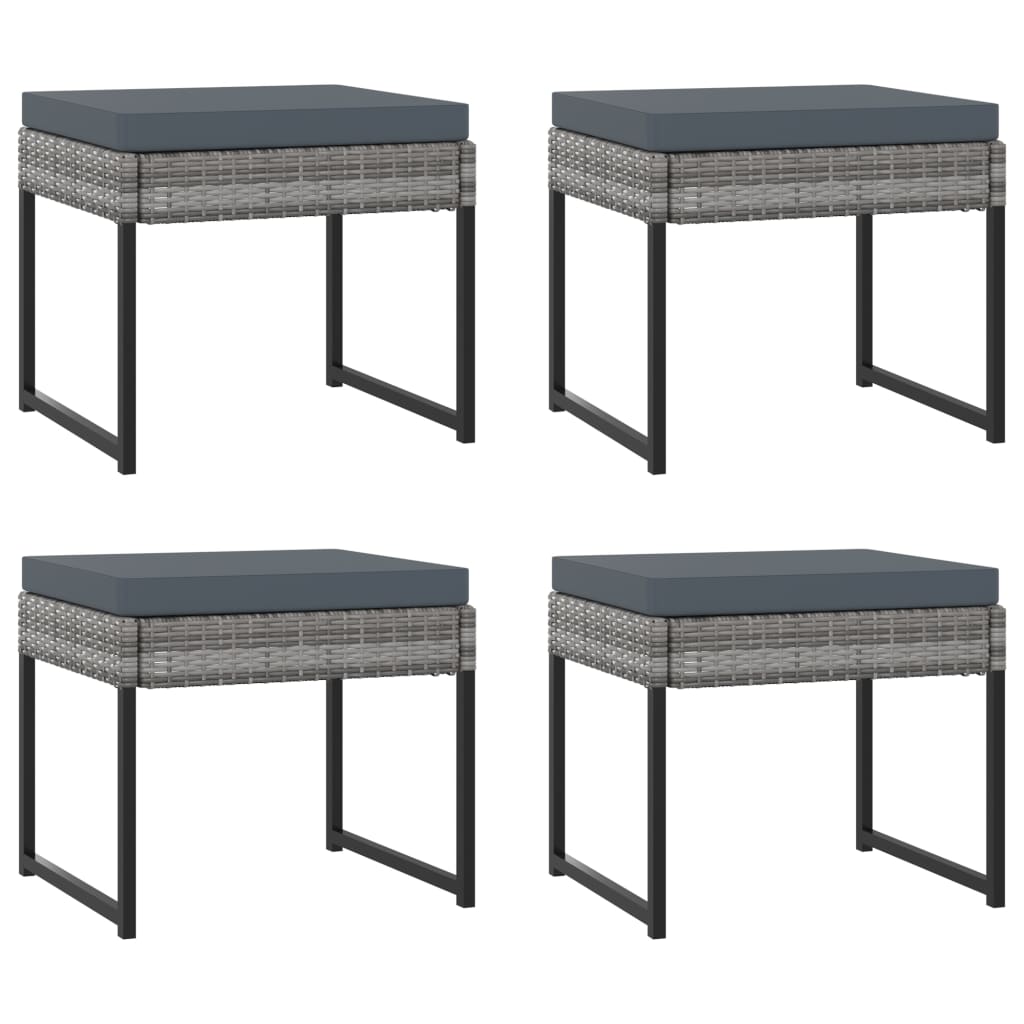 Set Pranzo da Giardino 11 pz con Cuscini in Polyrattan Grigio | homemem39