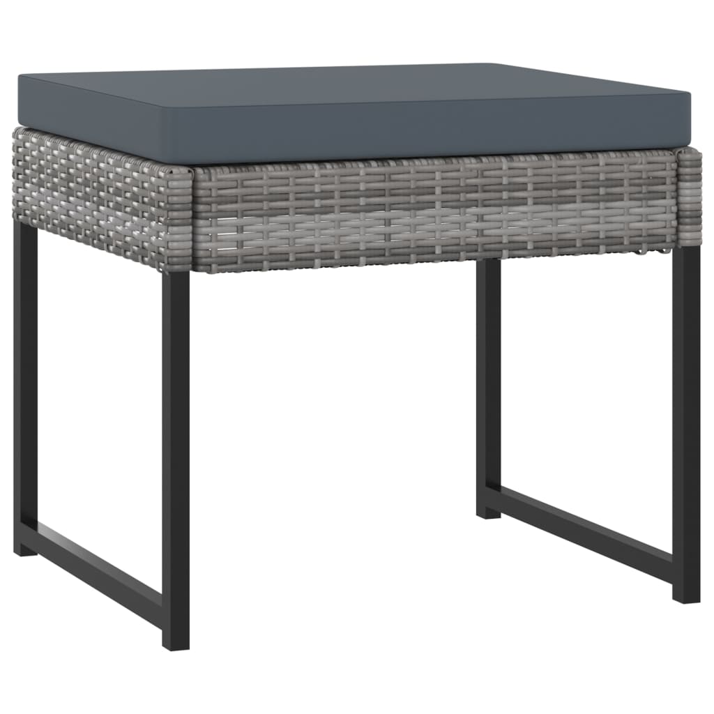 Set Pranzo da Giardino 11 pz con Cuscini in Polyrattan Grigio | homemem39