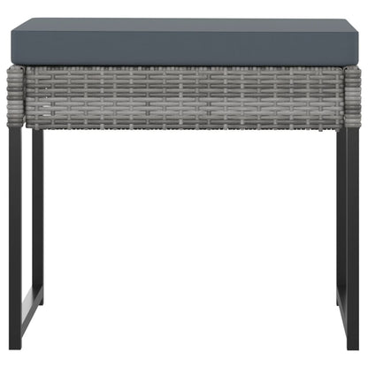 Set Pranzo da Giardino 11 pz con Cuscini in Polyrattan Grigio | homemem39
