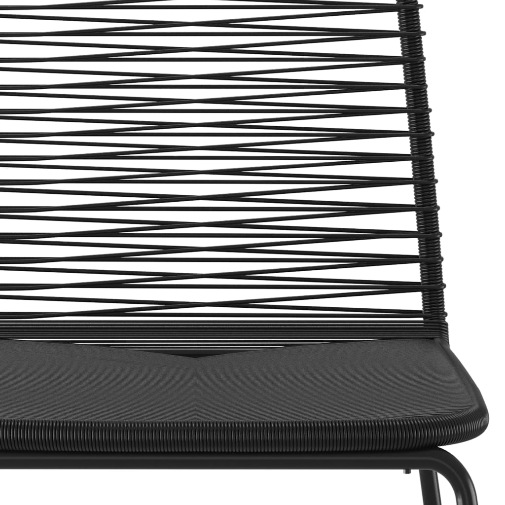 Sedie da Giardino 4 pz in Polyrattan Nero