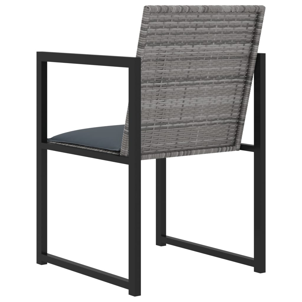 Set da Pranzo da Giardino 5 pz con Cuscini in Polyrattan Grigio | homemem39