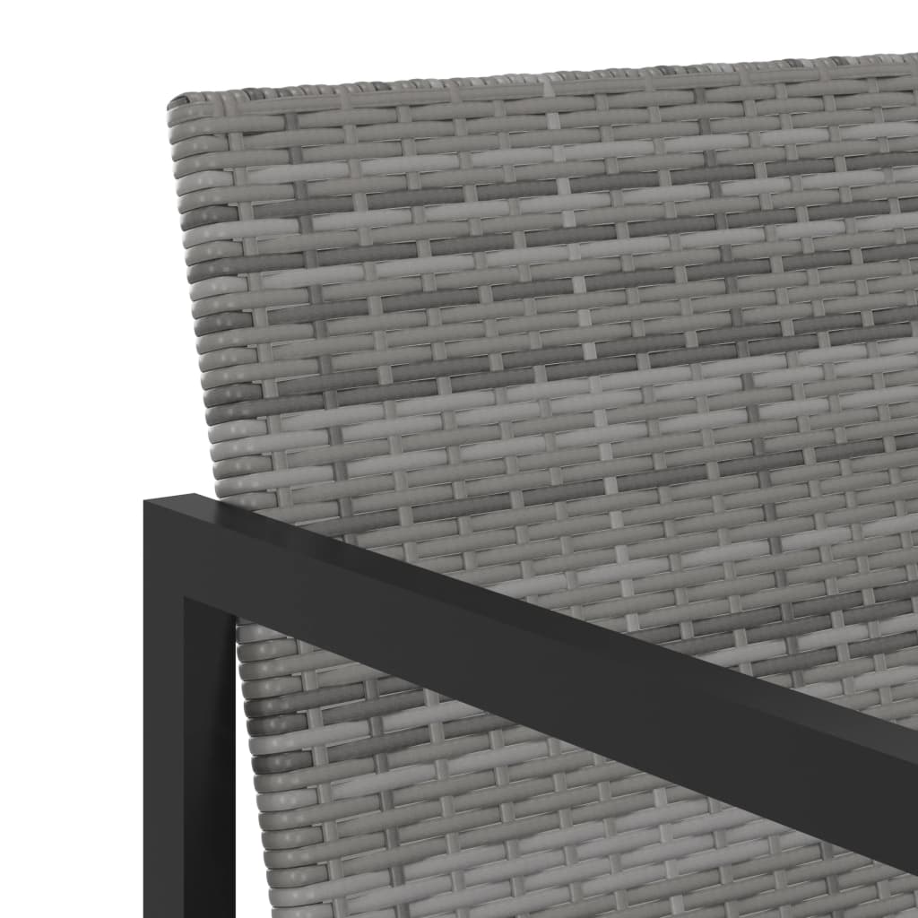 Set da Pranzo da Giardino 5 pz con Cuscini in Polyrattan Grigio | homemem39
