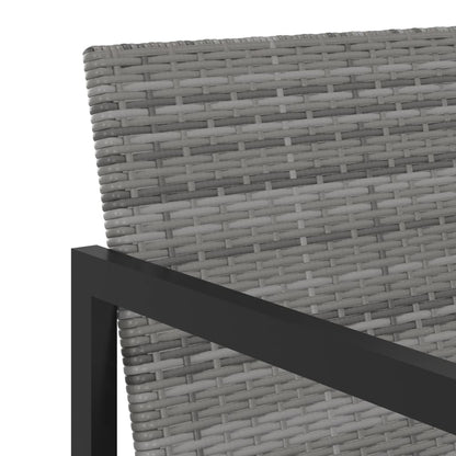 Set da Pranzo da Giardino 5 pz con Cuscini in Polyrattan Grigio | homemem39