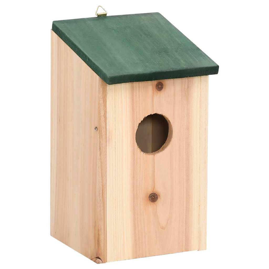 Casette per Uccelli 10 pz in Legno Massello di Abete 12x12x22cm