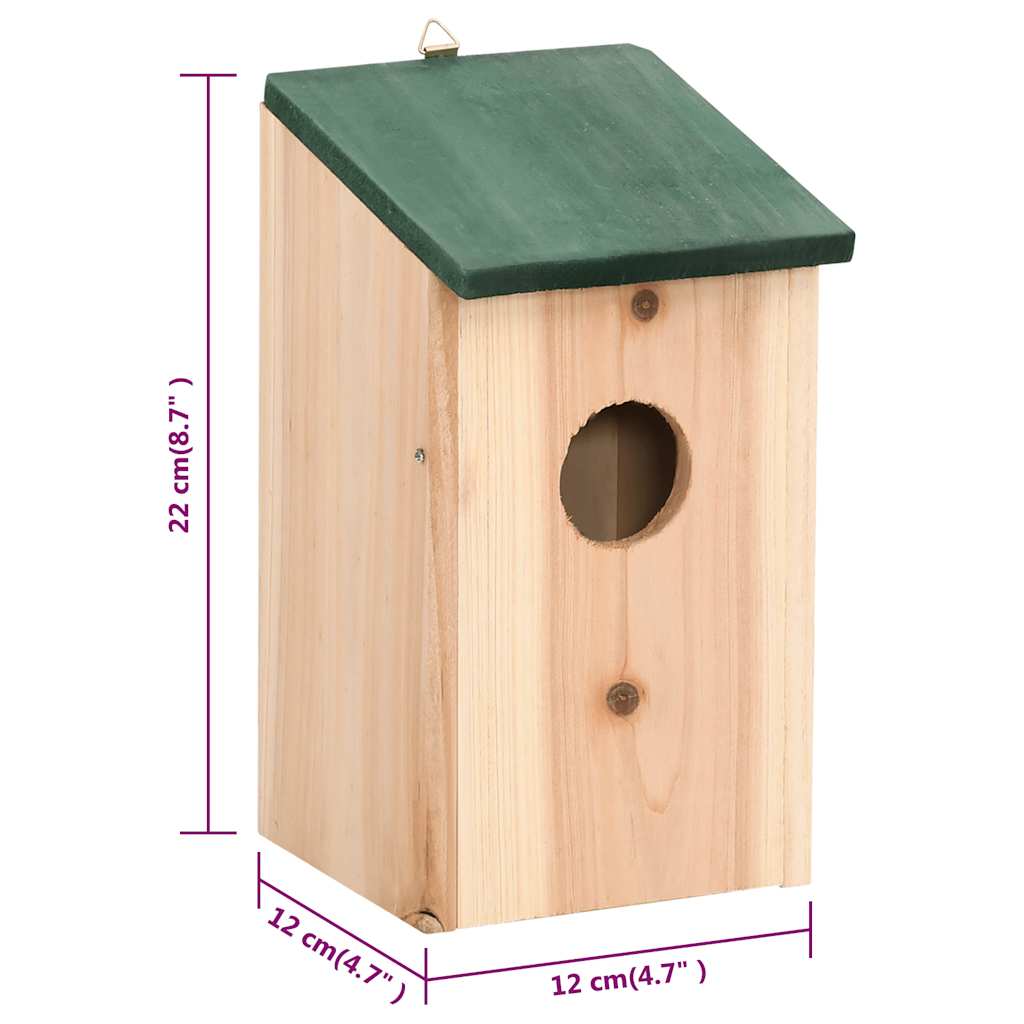 Casette per Uccelli 10 pz in Legno Massello di Abete 12x12x22cm | homemem39