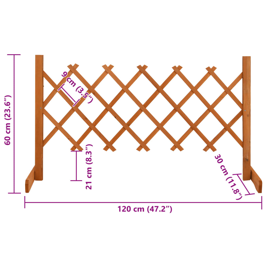 Traliccio da Giardino Arancione 120x60 cm Massello di Abete | homemem39