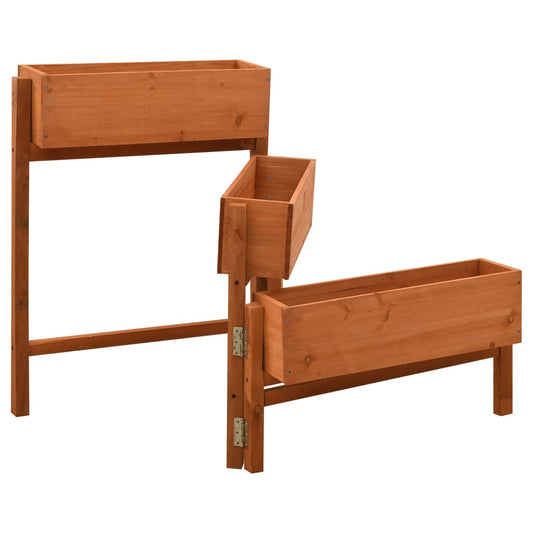 Fioriera Giardino Pieghevole Arancione 60x14x75 cm Legno Abete - homemem39