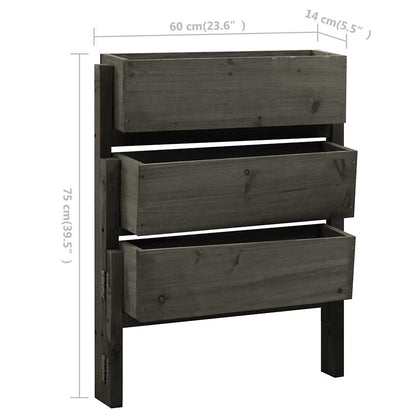 Fioriera da Giardino Pieghevole Grigia 60x14x75 cm Legno Abete | homemem39