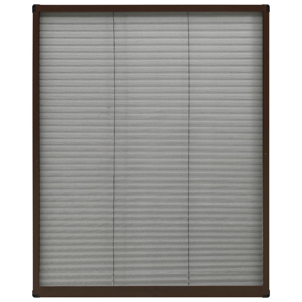 Zanzariera Plissettata Finestre in Alluminio Marrone 80x100 cm - homemem39